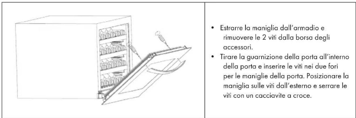 Klarstein Vinoline - Montaggio della maniglia della porta - 1