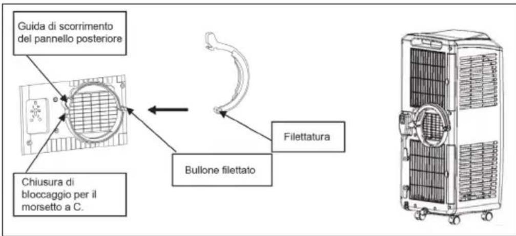Klarstein Pure Blizzard 7000 - Fissare il morsetto a C per il tubo dello scarico dell'aria - 1