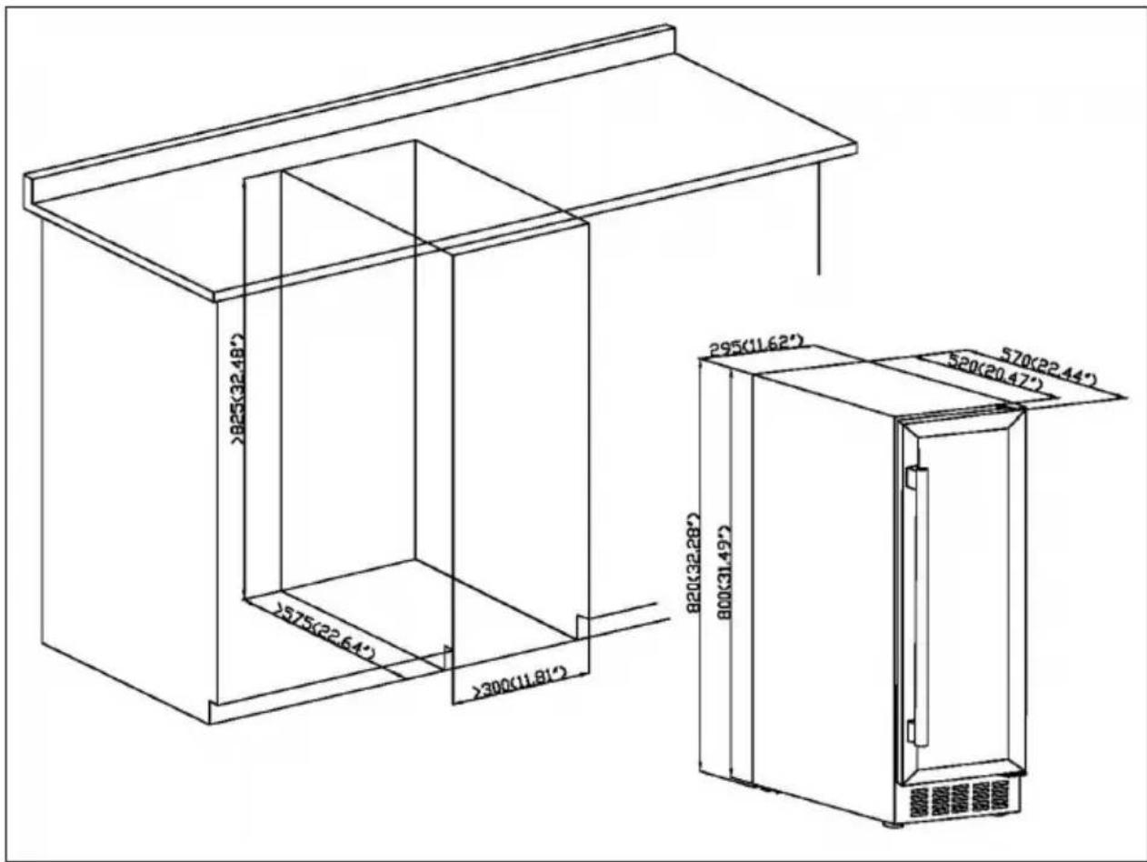 Klarstein Vinovilla Victoria - Dimensiones de la instalación - 1