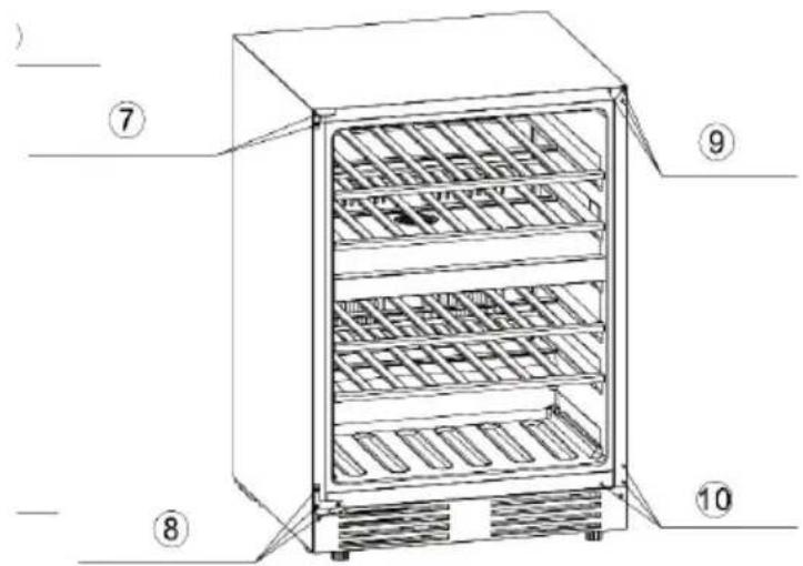 Klarstein Vinovilla 17 Duo - MODIFICATION DU SENS DE LA PORTE - 4
