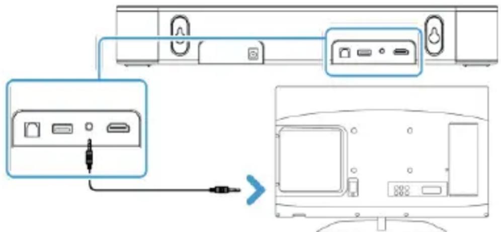Majority Bowfell Axis Atmos - Cambiare la modalità della soundbar in AUX - 1