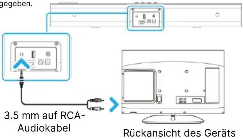 Majority Naga 60 Plus - Anschluss an das Fernsehgerät über das 3.5-mm-Cinch-Kabel (im Lieferumfang enthalten): - 1