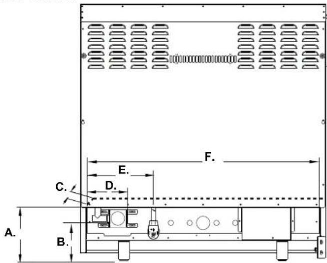 Forno FFSGS6356-48WHT - Dimensions du produit et des armoires - 8