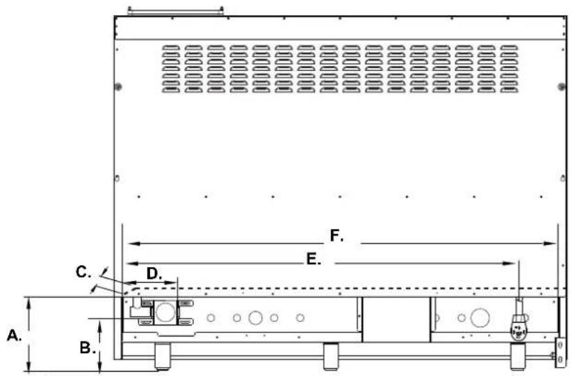 Forno FFSGS635648BLK - Dimensions du produit et des armoires - 9