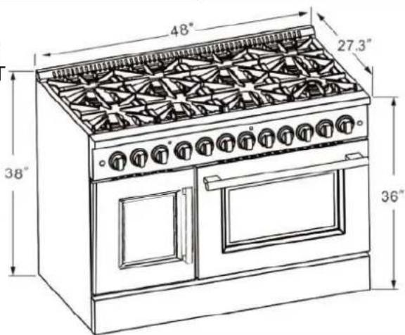 Forno FFSGS635636BLK - Dimensions du produit et des armoires - 3