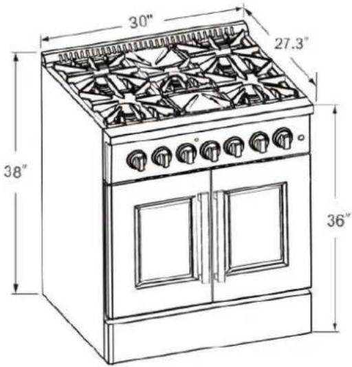 Forno FFSGS635636BLK - Dimensions du produit et des armoires - 1