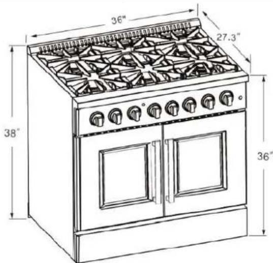 Forno FFSGS635636BLK - Dimensions du produit et des armoires - 2