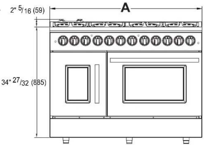 Forno FFSGS635630BLK - Dimensions du produit et des armoires - 5