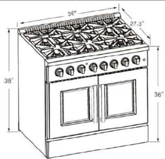 Forno FFSGS635630BLK - Dimensions du produit et des armoires - 2