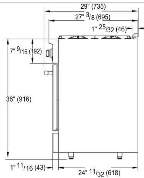 Forno FFSGS635630BLK - Dimensions du produit et des armoires - 4