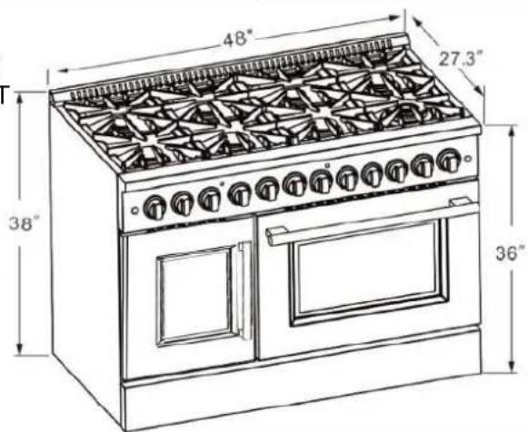 Forno FFSGS635630BLK - Dimensions du produit et des armoires - 3