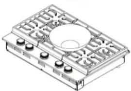 KITCHENAID KCGK536 - Grilles pour wok intégrées (pour les modèles équipés d'un brûleur à anneau double) - 1
