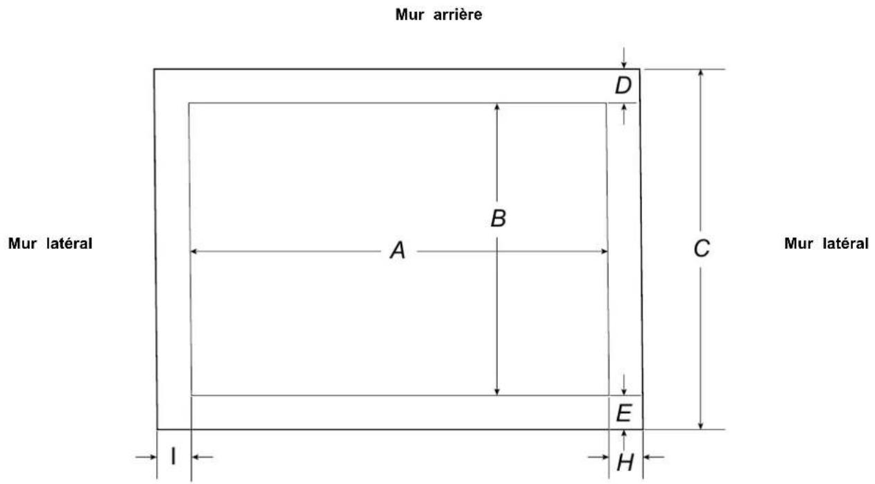 KITCHENAID KCGK536SSS - Dimensions de l'ouverture à découper — Vue de dessus - 1