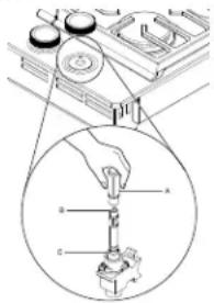 KITCHENAID KCGK536SSS - Réglage d'un robinet de gaz unique : - 1