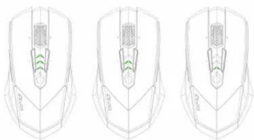 GIGABYTE Aivia M8600 V2 - A zöld LED-ek jelzik az akkumulátor telepszintjét. - 1