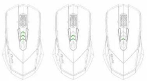 GIGABYTE Aivia M8600 V2 - Zielone diody LED pokazują stan naładowania baterii: - 1