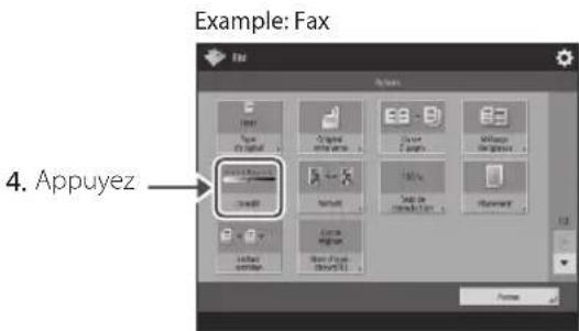 Example: Fax 4. Appuyez