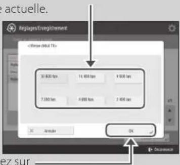 actuelle. Reglages/Enregistrement