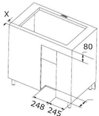 AMICA DSI 841 SBB - Dubina radne ploče (Y) X - 1