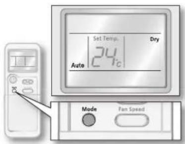 Set Temp. Dry 24°C Auto Mode Fan Speed