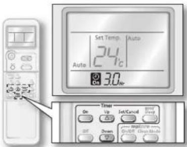 Set Temp. Auto 24°C Auto On 30 hr Timer Set/Control post On Up Stop Off Down Printers On Off Clean Mode