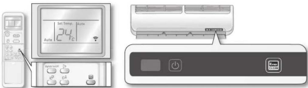 SAMSUNG AS24DWAN - Appuyez sur le bouton evap. CLEAN - 1