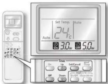 Set Temp. Auto 24°C Auto 3.0 hr 5.0 hr Time On Up Set/Consult goer sleep qff Dream regulnting 600P Clean Mode