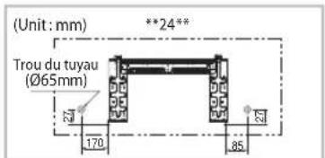 (Unit : mm) **24** Trou du tuyau (Ø65mm) 170 85