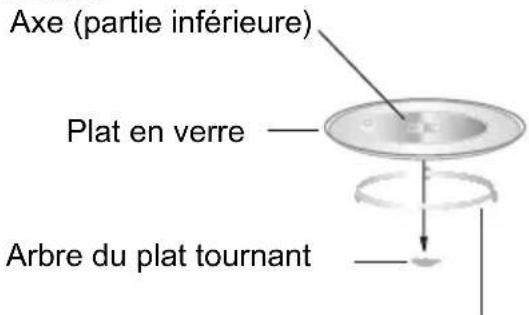 Axe (partie inférieure) Plat en verre Arbre du plat tournant