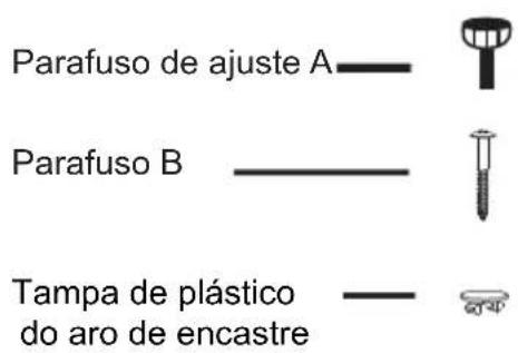 Parafuso de ajuste A Parafuso B Tampa de plástico do aro de encastre