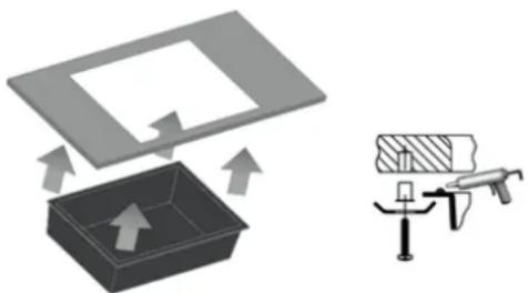 TEKA Nova 45 B-TG 1C 1E - Ouverture du PLAN de travail pour l'installation de l'évier. - 2