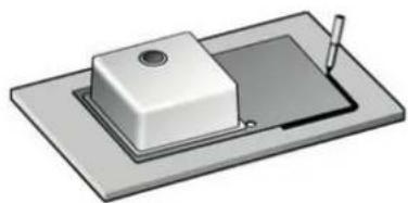 TEKA Nova 45 B-TG 1C 1E - Ouverture du PLAN de travail pour l'encastrement de l'évier. - 1
