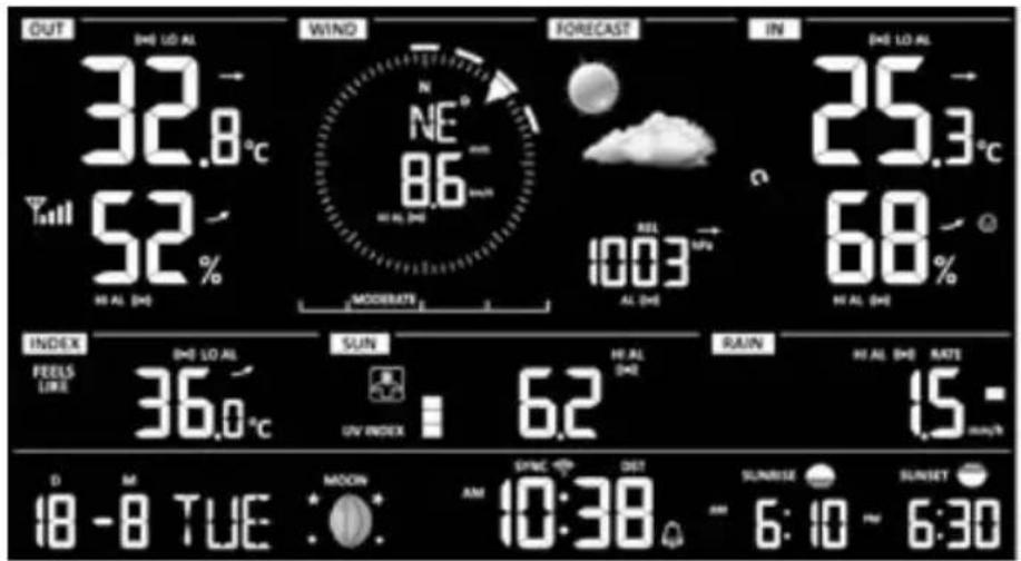 BRESSER Comfort Weather Center 7in1 7803300 - Bildschirm-Anzeige - 1