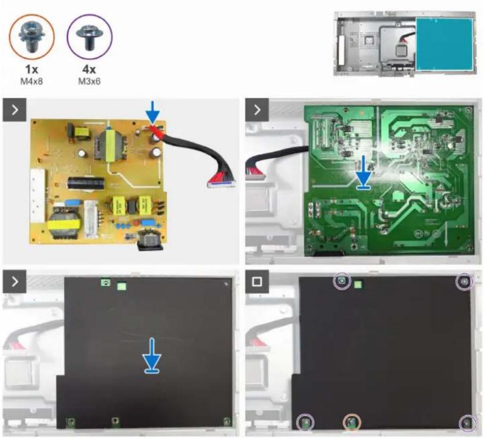 DELL P3426WEV - Installation de la carte d'alimentation - 1