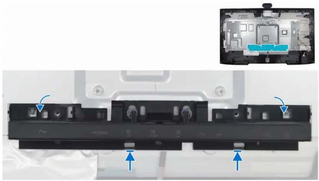 DELL P3426WEV - Installation du couvercle d'E/S - 1