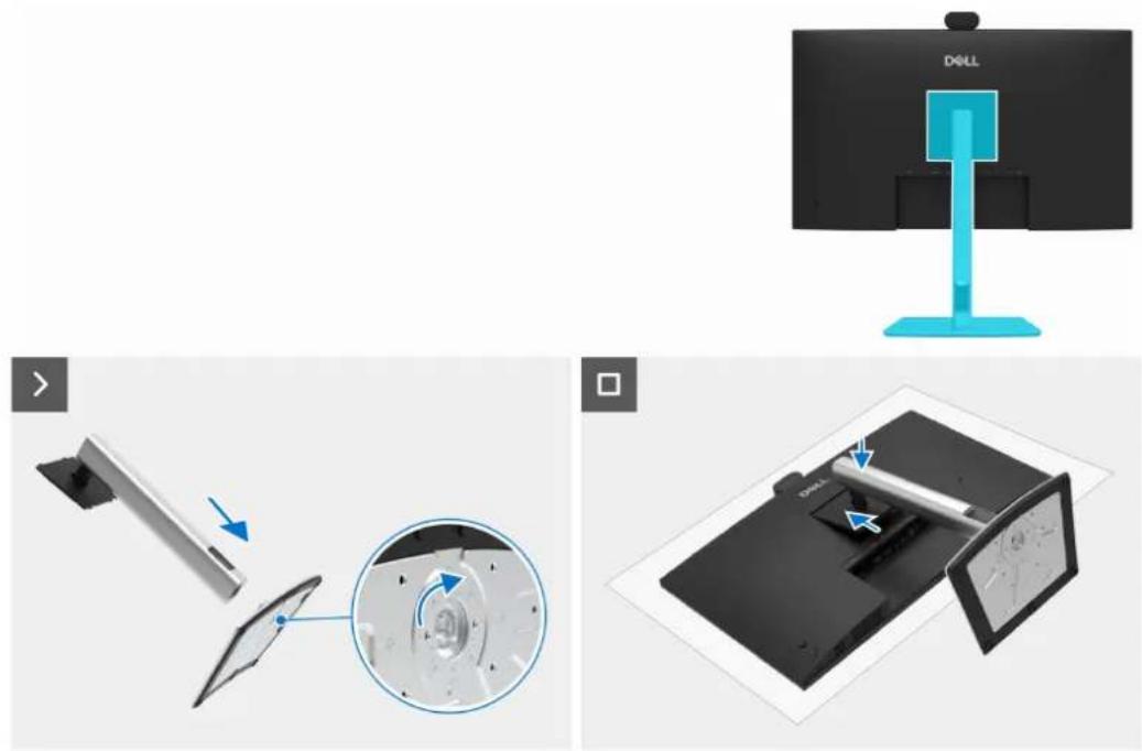 DELL P3426WEV - Installation du socle - 1