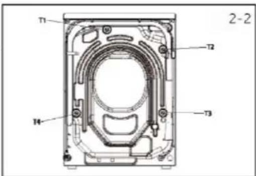 CANDY GD 411BL10-S - Démontage des boulons de transport - 2