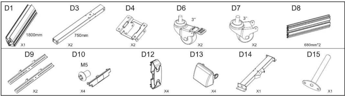 NeoMounts NMPRO-S1 - Parts list (NMPRO-M12) - 1