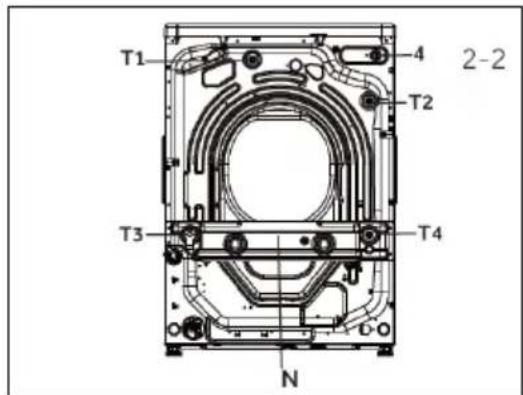 CANDY GD 414L9-S - Démontage des boulons de transport - 1