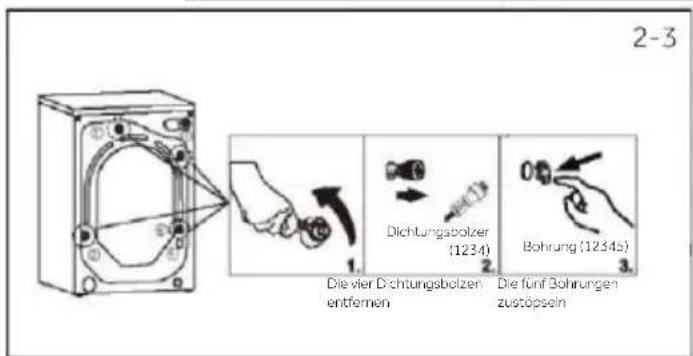 CANDY GD 48SB8C-S - Entfernen der Transportbolzen - 2