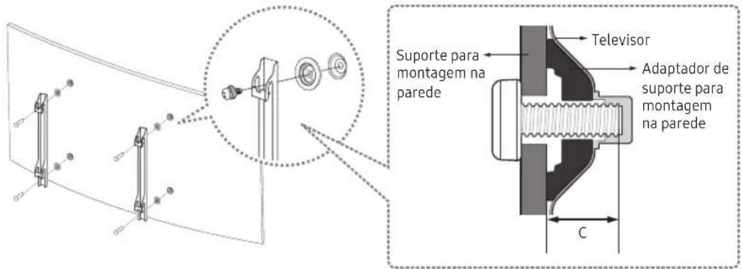 SAMSUNG UA55KU7351K - Montagem do televisor numa parede - 2