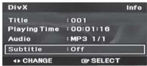 SAMSUNG MM-DG36 - Fonction de sélection de la langue des sous-titres - 2