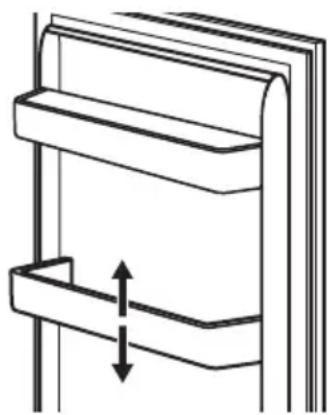 AEG TC8MS181CS - Posicionar as prateleiras da porta - 1