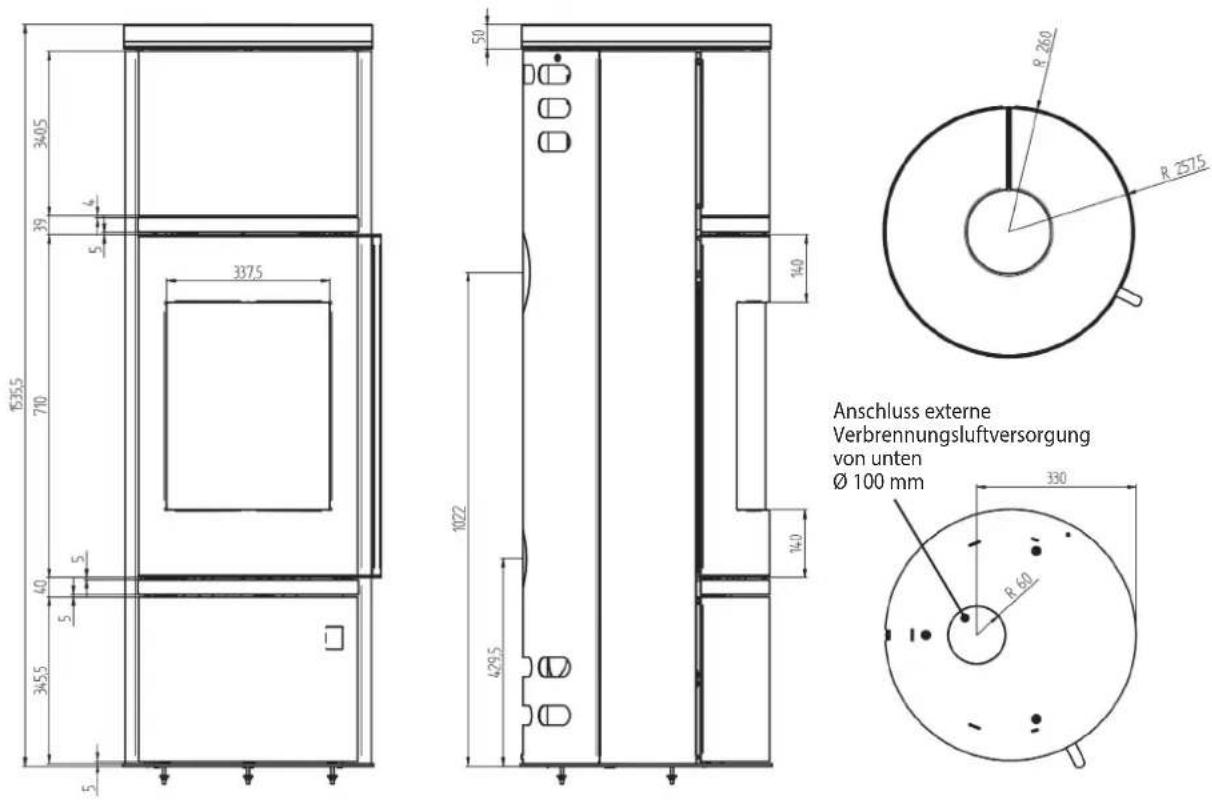 ORANIER Corso W+ 2.0 - Maßzeichnungen - 1