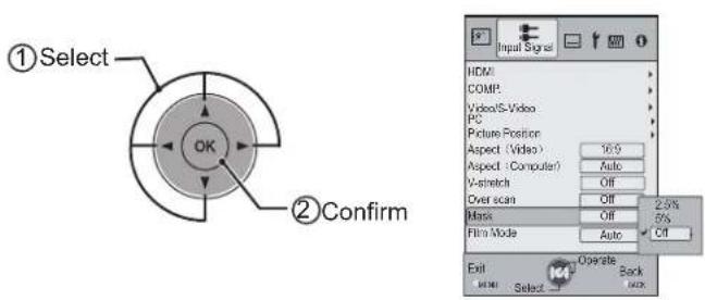 Anthem LTX 500v - Select "Input Signal" → "Mask" - 1