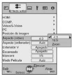 Anthem LTX 500v - ② Seleccione “Entrada señal” → “Aspecto (vídeo)” - 2