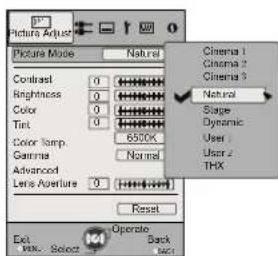 Anthem LTX 500v - ③ Select “Picture Adjust” → “Picture Mode” → “Natural” - 2