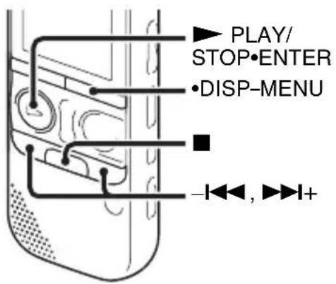 PLAY/ STOP•ENTER •DISP-MENU -◀◀, ▶▶▶+