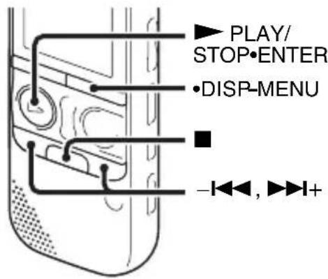 PLAY/ STOP·ENTER ·DISP-MENU -◄◄, ►►►+ -◄◄, ►►►+