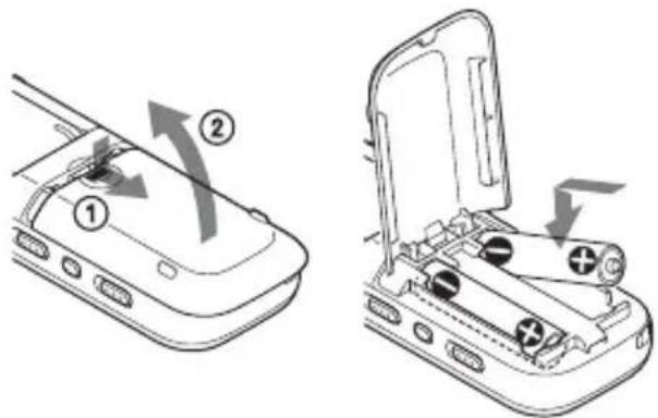 Technical diagram showing two views of a device's internal components with numbered annotations and directional arrows indicating movement or assembly.